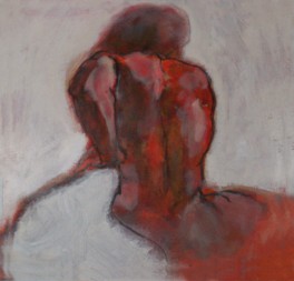 homme sortant des ténèbres n°1 acrylique et encre sur papier 35cmx 35cm année 2007.JPG